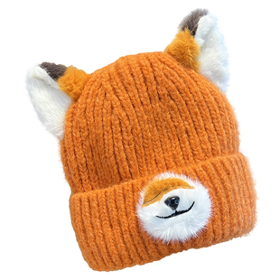 可爱狐狸尼克周边动漫卡通针织帽子女冬保暖防寒护耳显脸小套头帽