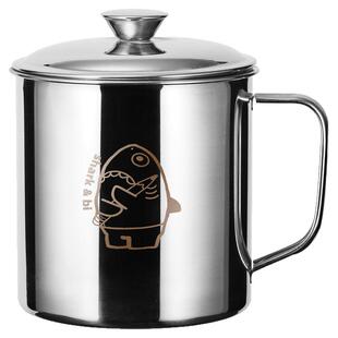 食品级304不锈钢大茶缸子老式大容量怀旧水杯商用啤酒家用马克杯