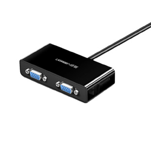 绿联 vga分配器一分二分屏器监控视频电脑转换器主机电视投影仪高清显示器分频器1进2出多屏幕扩展器一进二出