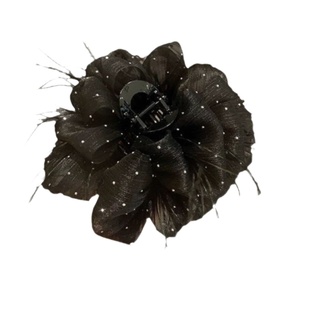 满天星发夹高级感羽毛抓夹2025新款鲨鱼夹头饰后脑勺气质夹子发卡