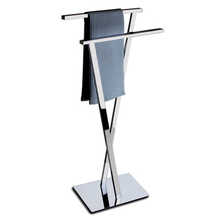 全铜落地式毛巾架 卫生间毛巾置物架子高低双杆 立式浴巾架轻奢风