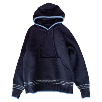 韩系休闲风连帽针织套头毛衣女冬