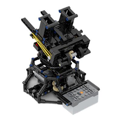可遥控发射塔式高射炮机械仿真电动火炮台积木益智拼装玩具模型