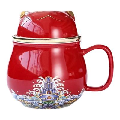 陶瓷茶杯便携旅行分离办公带盖