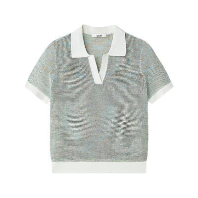 【棉】Laurel劳芮新款miu系航海波嬉V领针织衫女LWD356M024DX