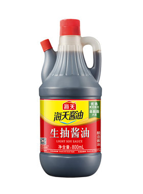 海天生抽老抽800ml酿造酱油家用调味品凉菜炒菜火锅点蘸红烧上色