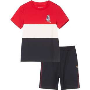 暇步士童装男童套装夏季新款儿童宽松短袖t恤大童休闲五分裤