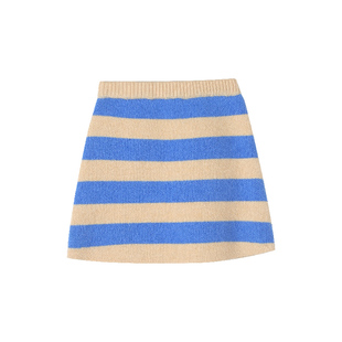女童裙子秋冬2025新款针织半身裙儿童洋气条纹短裙中大童毛衣裙