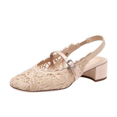 思加图优雅法式玛丽珍鞋后空凉鞋