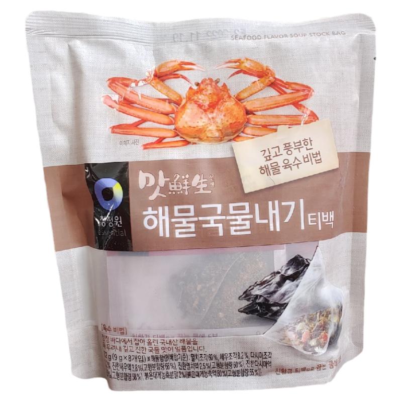 韩国进口清净园味鲜生海鲜汤调料包提鲜料理包8g*8包家用料理煲汤