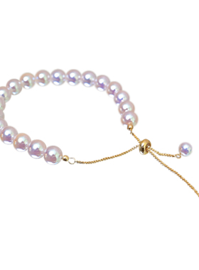 人造天女伴彩日本akoya珍珠手链