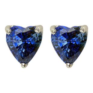 日本伦敦蓝托帕石心形耳钉女10.k白金桃心爱心纯银镶钻蓝宝石耳环