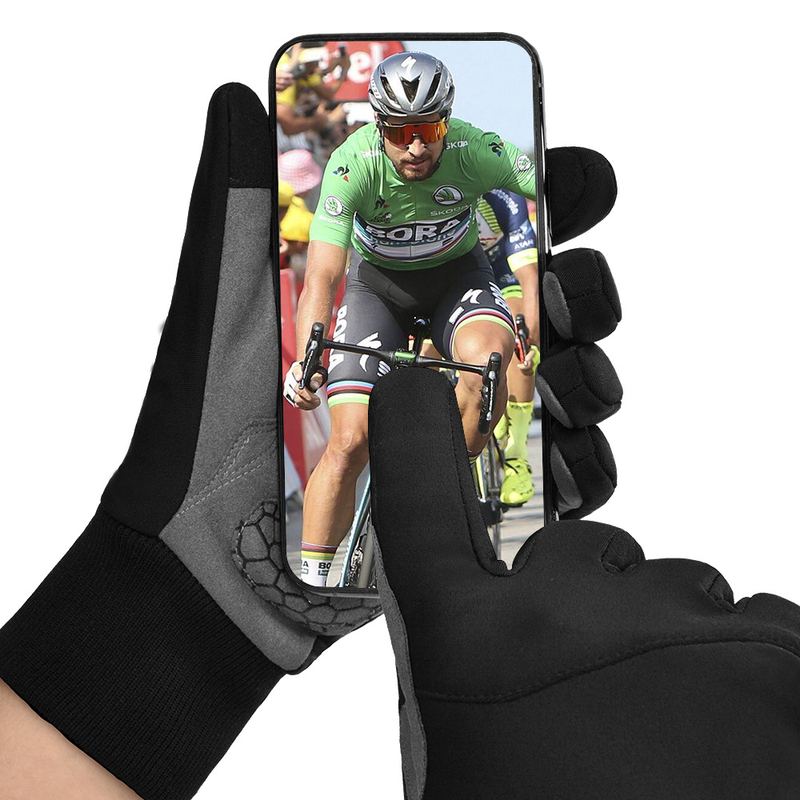 户外运动触屏保暖手套掌心骑行硅胶手套加厚定制防滑透气减震