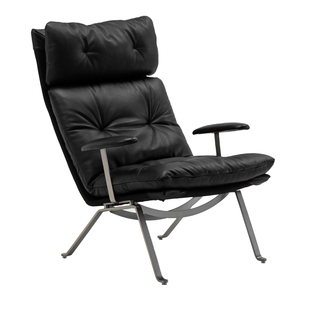 极简概念/教父椅/现代复古黑色高靠背真皮沙发椅单椅休闲椅原创