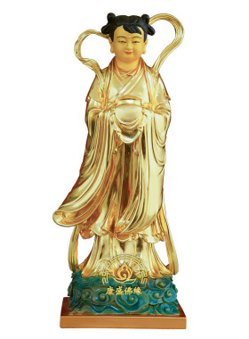 黄铜金童玉女摆件供奉家用装饰品