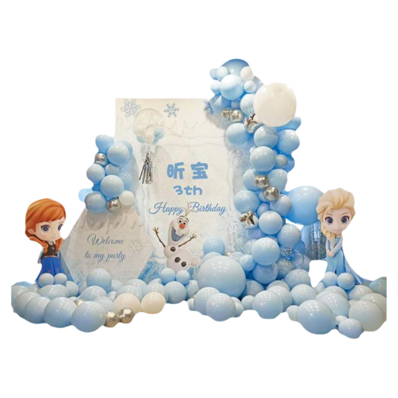 冰雪奇缘主题生日布置气球kt板