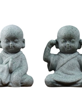 茶宠小沙弥摆件-冥想款创意中式