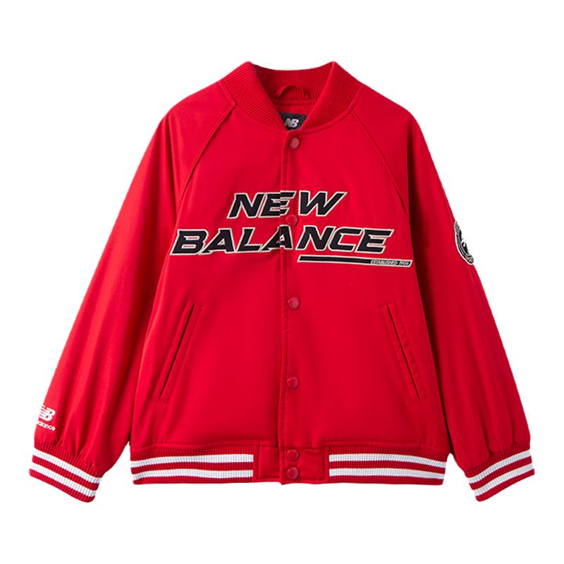 New Balance nb童装男女儿童春秋红色棒球服夹克外套ND7QE11093