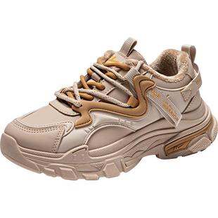 回力女鞋老爹鞋女2025年春季新款厚底二棉鞋加绒保暖休闲运动鞋子