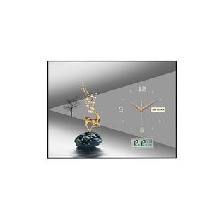 电表箱装饰画新中式挂钟免打孔遮挡配电箱现代轻奢电子挂画石英钟