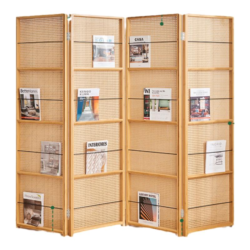 中式屏风隔断简约移动杂志书架客厅遮挡玄关屏卧室家用现代折叠屏