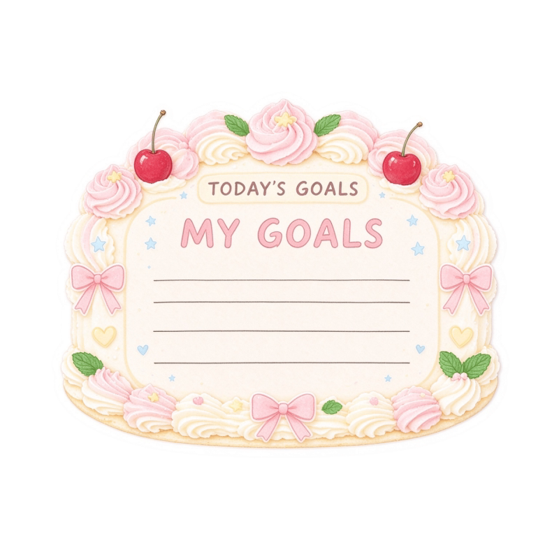 异形MYGOALS目标打卡卡片马卡龙