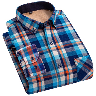 男羊羔绒保暖衬衫一体绒加绒加厚