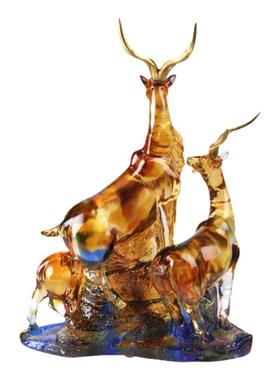 琉璃三阳开泰乔迁新居水晶工艺品