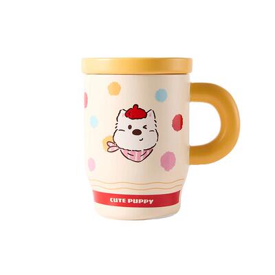 三福缔卡洛卡西高地陶瓷杯450ML 可爱趣味创意时尚水杯517487