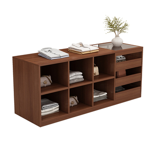 服装店中岛展示台女装店带玻璃装饰柜台摆件饰品陈列储物柜吧台桌