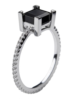 岂翡墨问青山冰种方形墨翠戒