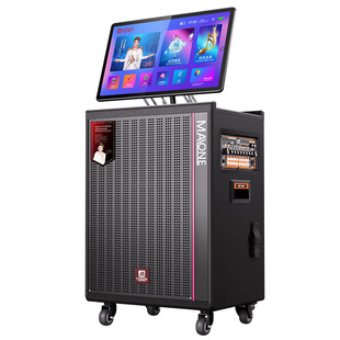 曼龙新款家庭带显示屏K歌移动点歌KTV一体机大功率户外唱歌音箱