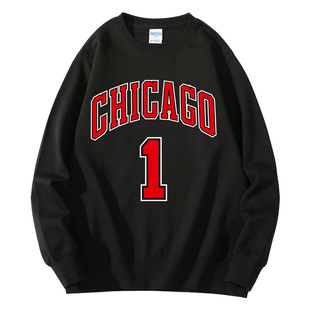 德里克罗斯卫衣男款青少年美式篮球运动公牛1号周边风城玫瑰外套