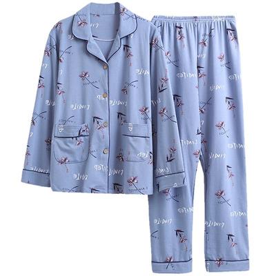 睡衣女士家居服中老年人纯棉