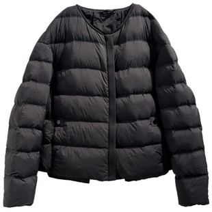 韩版短款无领宽松保暖泡芙面包服外套女冬新款2025巨好看的羽绒服