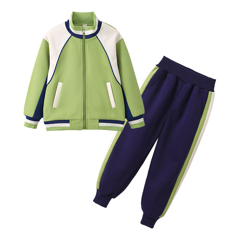 幼儿园校服园服小学生春秋款套装绿色三件套秋季儿童班服春秋套装