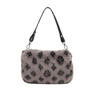 秋冬新款毛茸茸包包女包高级感印花毛毛包时尚百搭毛绒单肩斜挎包