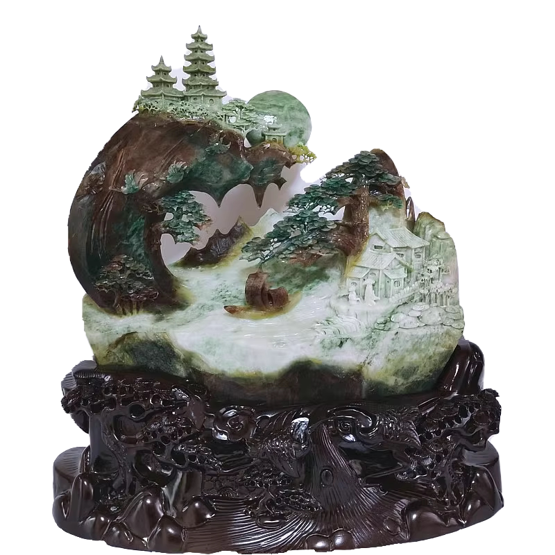 玉石玉雕独山玉摆件工艺品玉山子