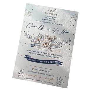 Letterpress凸版凹印棉纸品西式喜帖请柬邀请函咭卡创意设计定制