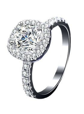 Mr.Bling情侣纯银莫桑石冰糖钻戒