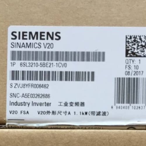 议价6SL3210-5BE21-1CV0西门子V20变频器全新原装6SL32105BE211CV