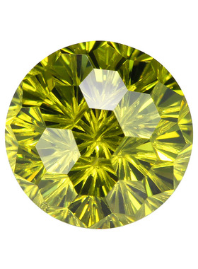 橄榄绿锆烟花切圆形裸石 高碳钻裸钻美甲耳钉配钻合成宝石橄榄色