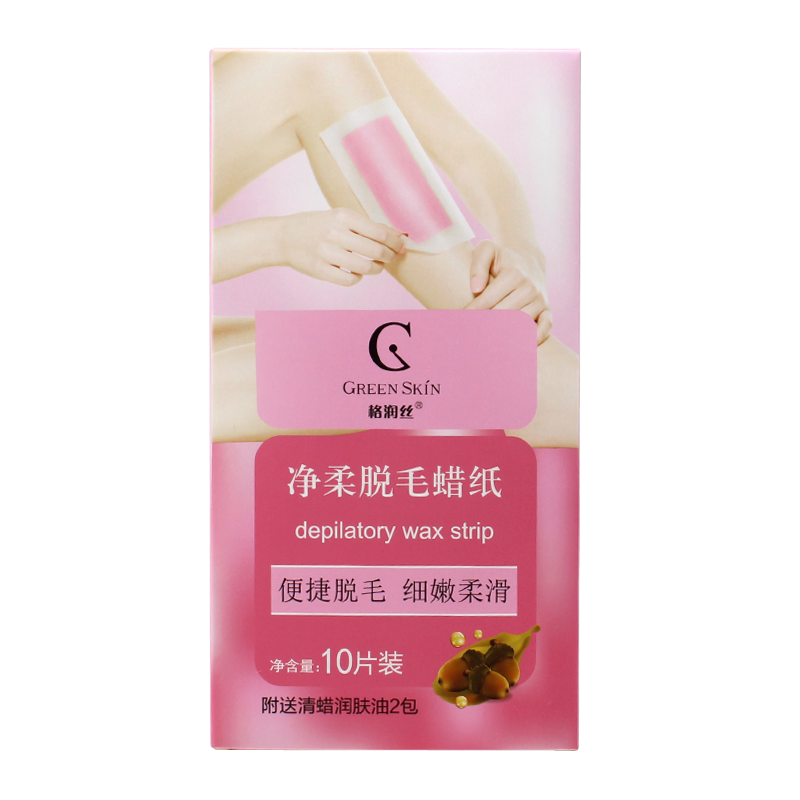 格润丝净柔脱毛蜡纸脱毛蜜蜡膏唇毛腿毛腋下男女学生撕拉送清蜡巾