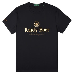 【抗勾丝+抑菌】Raidy Boer/雷迪波尔2025年夏男烫钻短袖T恤7114