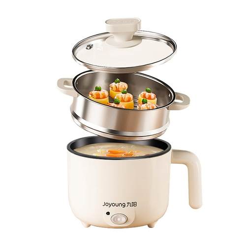 九阳电煮锅宿舍学生煮面锅蒸煮一体多功能火锅家用小型不粘烹饪机