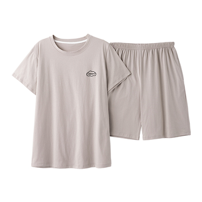 男士纯棉短袖睡衣套装可外穿夏天