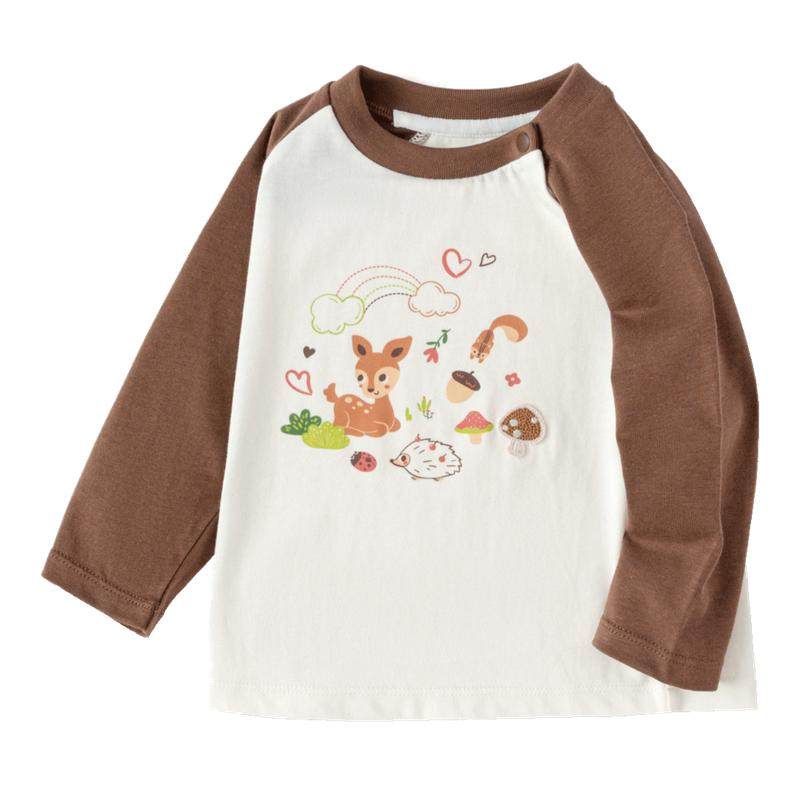 巴拉巴拉童装儿童t恤女宝宝长袖上衣打底衫秋装拼接撞色时尚洋气