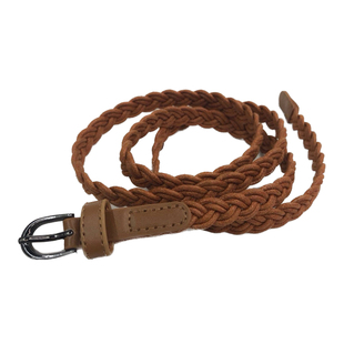 免打孔~编织小腰带女精致麻绳复古棕色白色装饰衬衣连衣裙细皮带