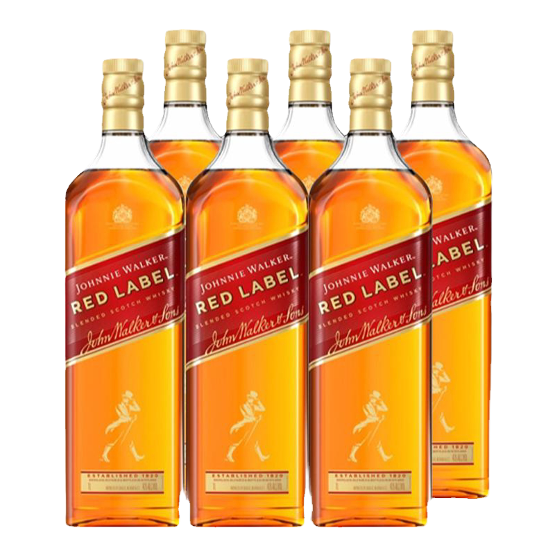 Johnnie Walker尊尼获加红牌1000ML*6组合装苏格兰威士忌进口洋酒