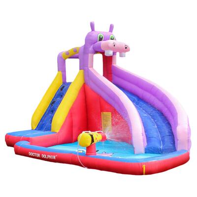 河马充气城堡博士豚儿童蹦蹦床